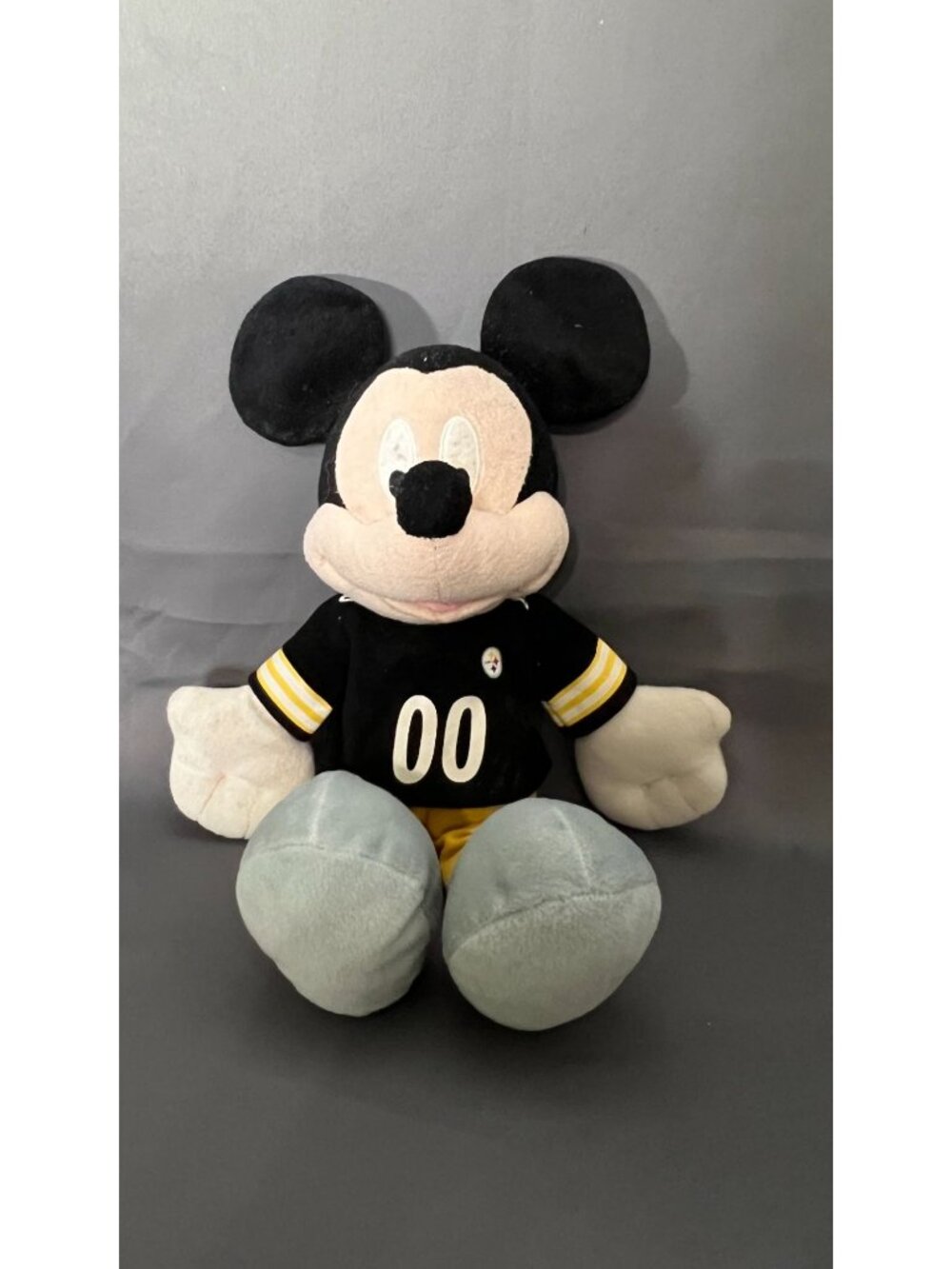 NFL Disney Mickey Mouse Pittsburgh Steelers Plush Toy 00 Jersey Black & Yellow 1